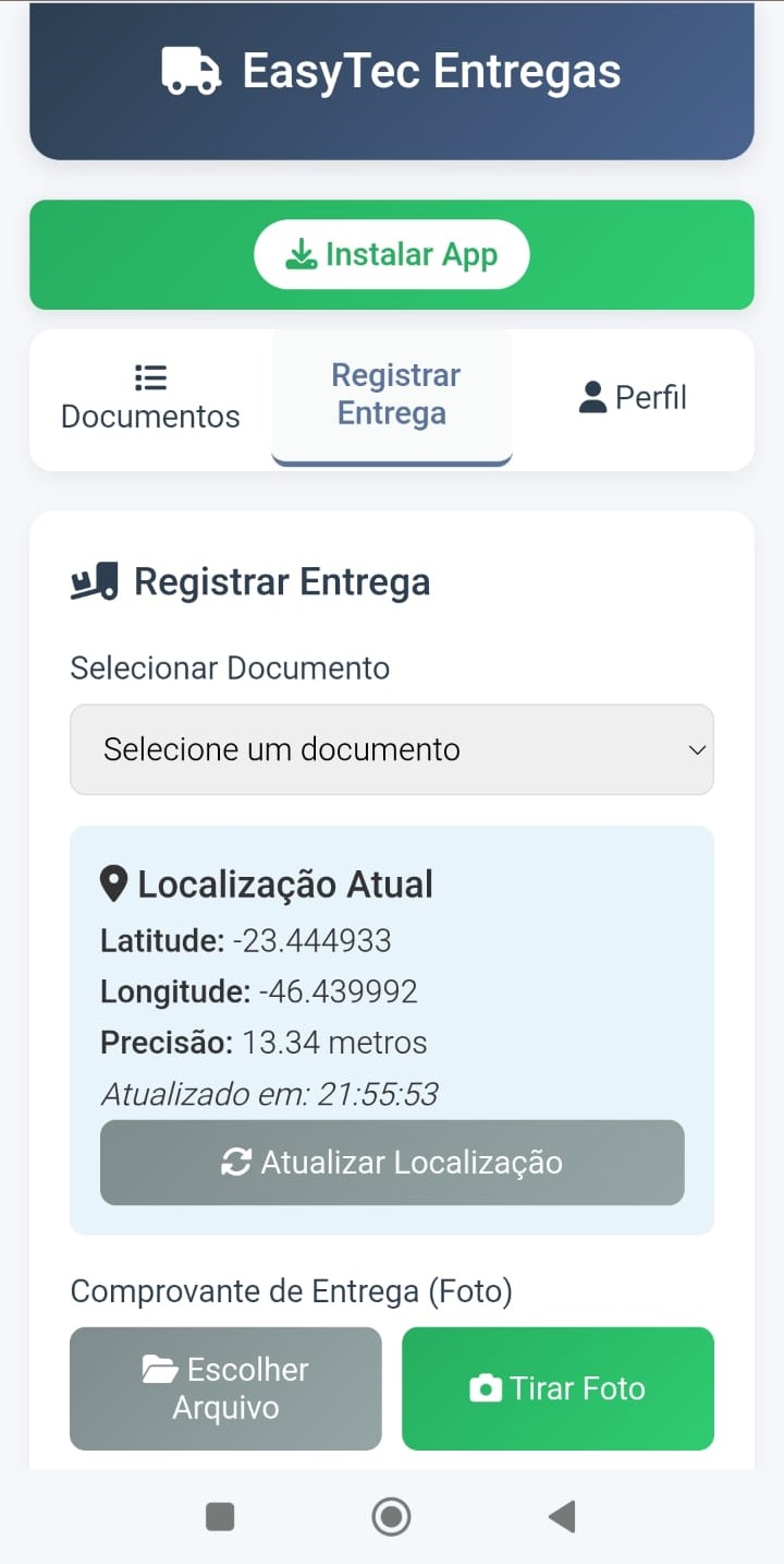 Registro de Entrega - EasyTec Entregas